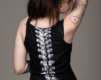 spine tank, spine, spine fitted tank, spine shirt, spinal column, vertebrae, vertebra, backbone, occult fashion, goth fashion, goth, punk