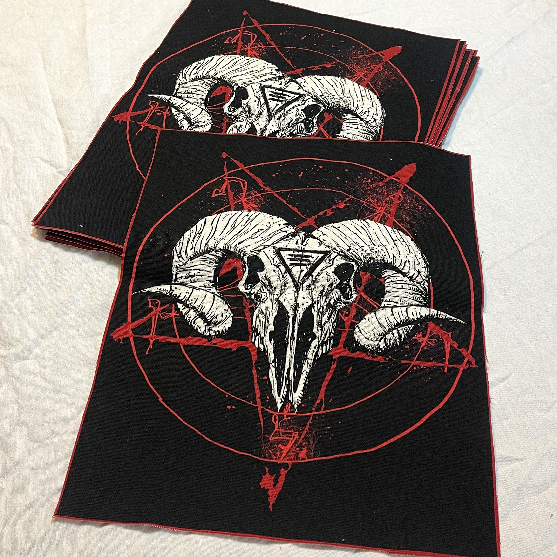 Satanic, Ram Skull, Back Patch, Canvas Patch, Back Patch, Punk Patch ...