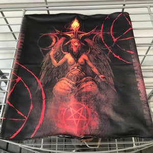 Hell Fire, headband, dust mask, face cover, bandanna, satanic, head cover, satanic temple, neck warmer, neck cover, occult face cover, devil