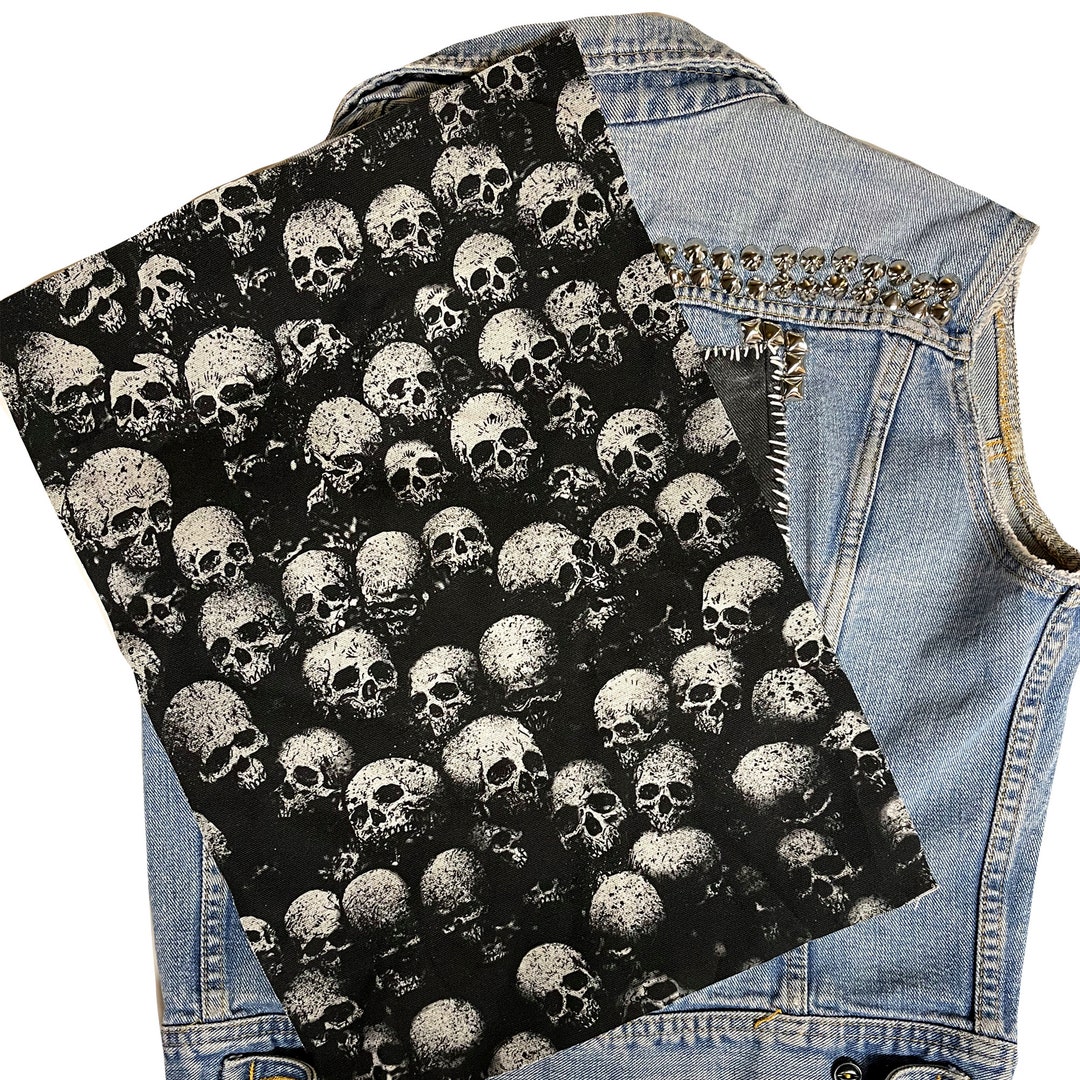 Skull Print Fabric Designer Fabric Skull Print All Over - Etsy
