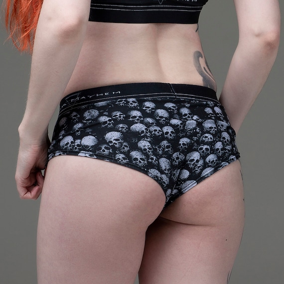 Skulls, Cheeky Briefs, Skulls, Occult Underwear, Occult Panties, Bone,  Gothic, Goth Underwear, Occult Clothes, Briefs, Witchy, Skull Clothes 