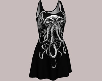 Cthulhu skater dress, Cthulhu dress, Cthulhu, Lovecraft, skater dress, occult dress, octopus, Kraken, tentacles, tentacle, Kraken Dress,