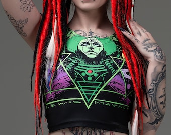 UFO, crop, alien, outer space, ship, crop top, rave crop, space ship crop, active wear, spaceman, festival, occult, space, astronaut,