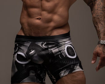 boxers de máscara de gas, calzoncillos de boxeador, boxeadores de hombre, boxeadores de punk masculino, boxeadores de punk, punk, ropa interior de hombre, regalo de hombre, disturbios, máscara, punk rock, rave