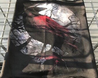 blood raven headband, raven, crow, raven bandana, occult, witchcraft, crow headband, raven face mask, gothic face mask, goth bandana, witch