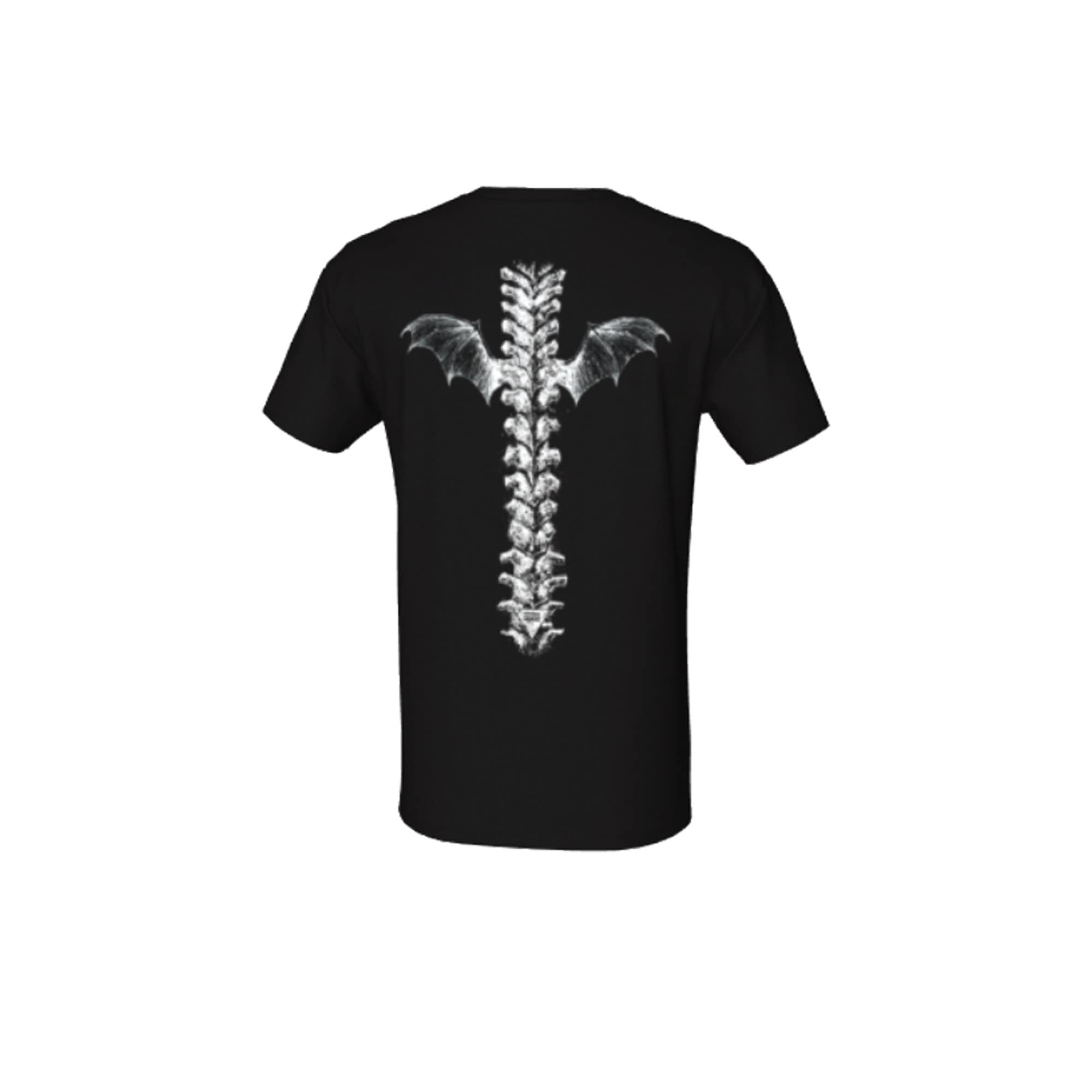 翼のある背骨のTシャツ、背骨、メンズ背骨シャツ、背骨シャツ、脊柱