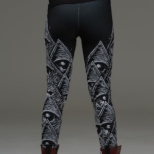 All Seeing Eye Leggings, yoga,  yoga tights, goth, occult fashion, illuminati, Nat Jones, occult leggings, Egyptian, occult symbols, gothic