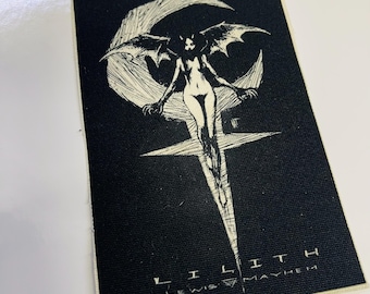 LILITH patch, Mythology, Night monster, Demon patch, Cult, pentacle, DIY, battle vest, , patches, badge, cloth patch, canvas, Spirit