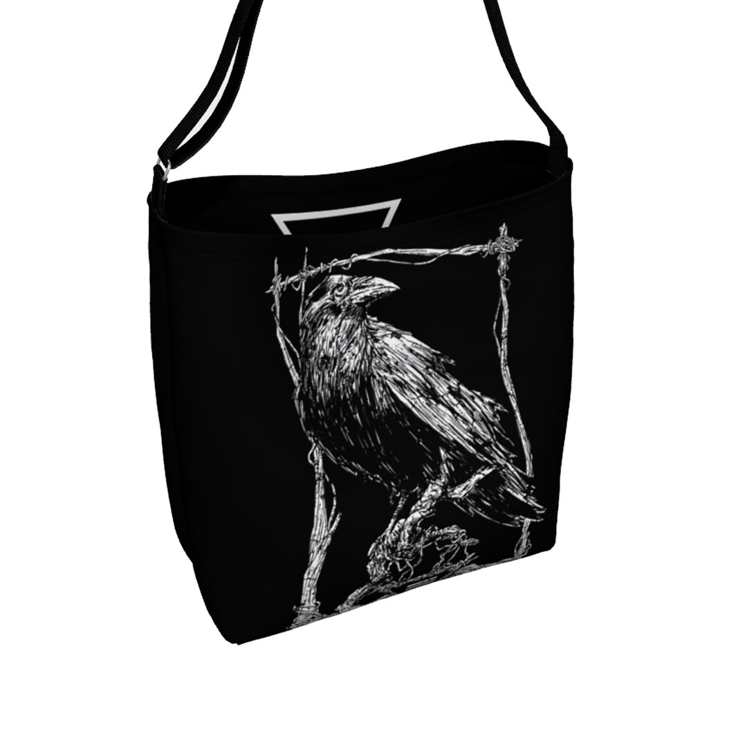 Raven Bag, Raven Tote, Gothic Bag, Occult Bag, Occult Purse, Occult Tote, Raven, Black Bird