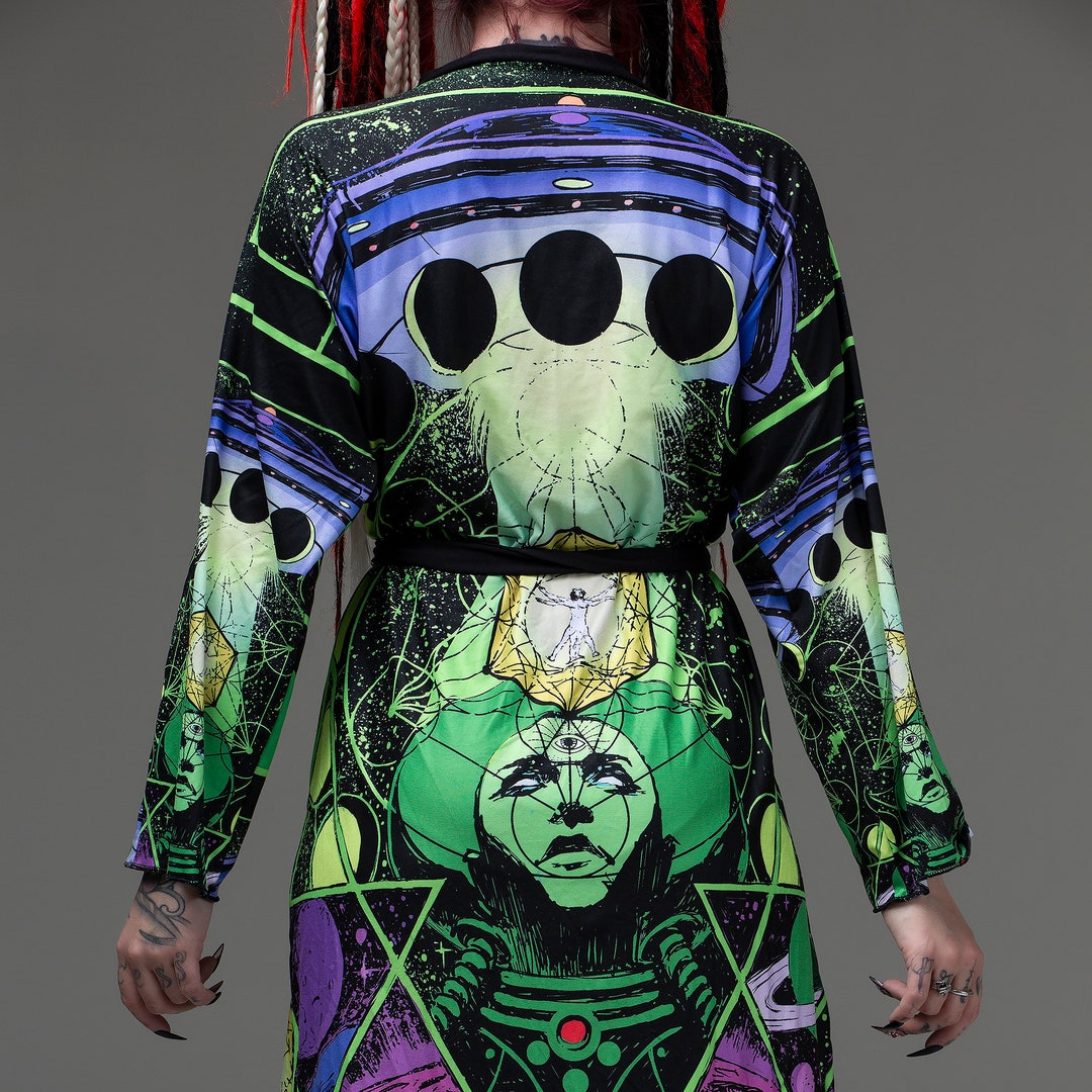 A Space Robe UFO, Kimono, Space Kimono, Sexy Robe, Rave, Alien, Spaceman, Peignoir ...