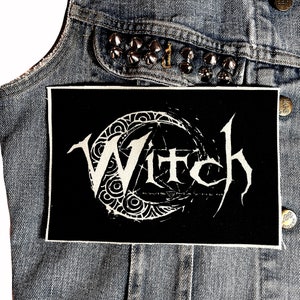 Witch, moon, logo, patch, witch patch, witchcraft, witchcraft patch, pentacle, DIY,  patch supplies, patches, badge, cloth patch, canvas