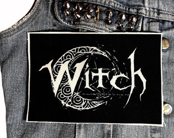 Strega, luna, logo, patch, patch strega, stregoneria, patch stregoneria, pentacolo, fai da te, forniture patch, patch, distintivo, patch di stoffa, tela