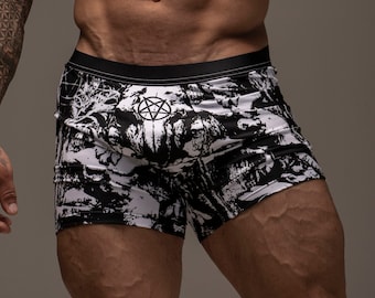 666 boxers, boxer briefs, mens boxers, occult boxers, satanic boxers, Lucifer, satanic temple, cult underwear, baphomet, devil, satan, witch