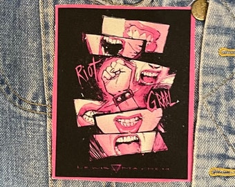 RIOT GRRRL, patch, canvas patch, cloth patch, Riot Grrrl  patch, patch, diy, punk patch, rebel, rebellion, punk, riot