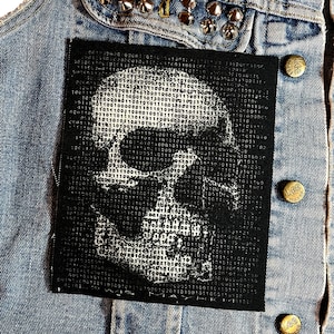 Binärer Totenkopf Aufnäher, Patch, Code, Schädel Aufnäher, Cyber, Cyber Punk, Cyber Goth, DIY, Punk Patch, Schädel, Patches, Leinwand Bild 6