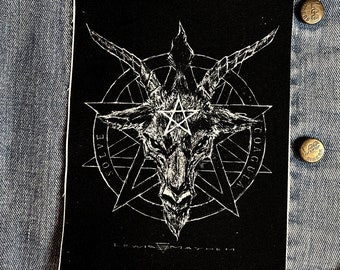 Solve Coagula, Baphomet, patch, canvas patch, fabric patch, metal patch, witchcraft, as above, so below, satanic patch, goat head, devil