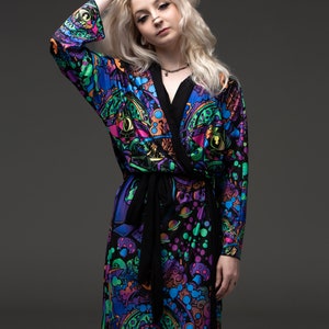 Psychedelic, Robe, Rave, Kimono, Peignoir, Festival Robe, metaphysisch, Pilze, Raver, Festival Kleidung, Rave Kleidung, Psychedelika,