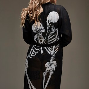 Black Kimono, Skeleton Lovers Kimono, Eternal Embrace, Skeleton Robe ...