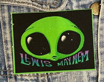 Xlurp, patch, Alien patch, alien, enlightenment, rave, cotton patch, DIY, canvas patch, punk patch, space, outer space, universe,