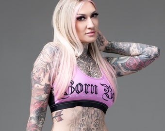 nacido malo, conejito malo, sujetador cómodo, bralette de cuchara, sujetador deportivo, sujetador pj, sujetador, ropa de salón, moda oculta, gótico pastel, rosa, nugoth, conejito