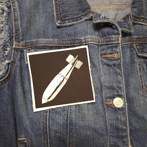 Mortar , patch, canvas patch, cloth patch,Mortar patch, weapon patch, diy, punk patch, Bomb , rebel, rebellion, punk, riot