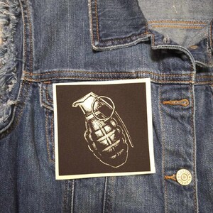 Grenade, patch, canvas patch, cloth patch, Grenade patch, weapon patch, diy, punk patch, kaboom , rebel, rebellion, punk, riot image 10