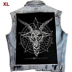 Solve Coagula, baphomet, back patch, XL canvas patch, satanic patch, punk patch, DIY, battle vest, witchcraft, metal, satanic,  satan, goth
