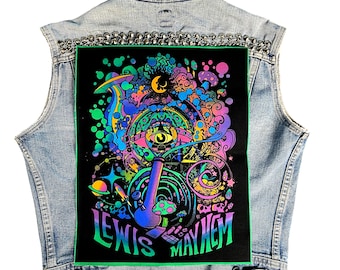 Psychodeliczny, naszywka na plecy, naszywka psychodeliczna, naszywka z płótna, DIY, naszywka festiwalowa, naszywka hipisowska, grzyb, impreza, rave, Psychodeliczny, retro,