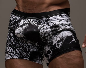 ravens boxers, mens boxers, mens underwear, raven, occult boxers, crow, black bird, boxer shorts, fitted boxers, goth men, gothic underwear