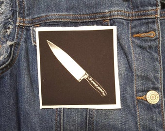 Knife , patch, canvas patch, cloth patch, Knife patch, weapon patch, diy, punk patch, blade , rebel, rebellion, punk, riot