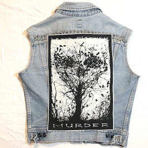 Murder of Crows, back patch, raven back patch, canvas back patch, cloth patch, canvas patch, goth patch, punk, patch, diy, crow patch, raven