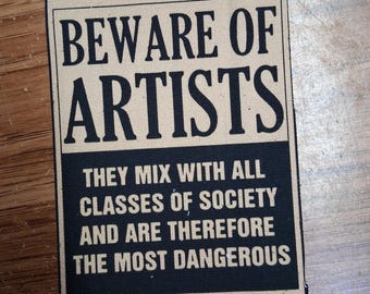 Cuidado con el artista, parche de tela, parche de lona, parche de algodón, parche de tela, parche punk, bricolaje, punk político, parches punk, revolución, CUIDADO