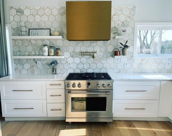 Gold Range Hood 30" Square Hood  3 Speed fan with LEDs