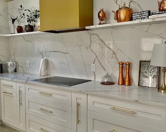 30" Brushed Gold Square Hood Vent Custom Color 3 Speed fan with LEDs