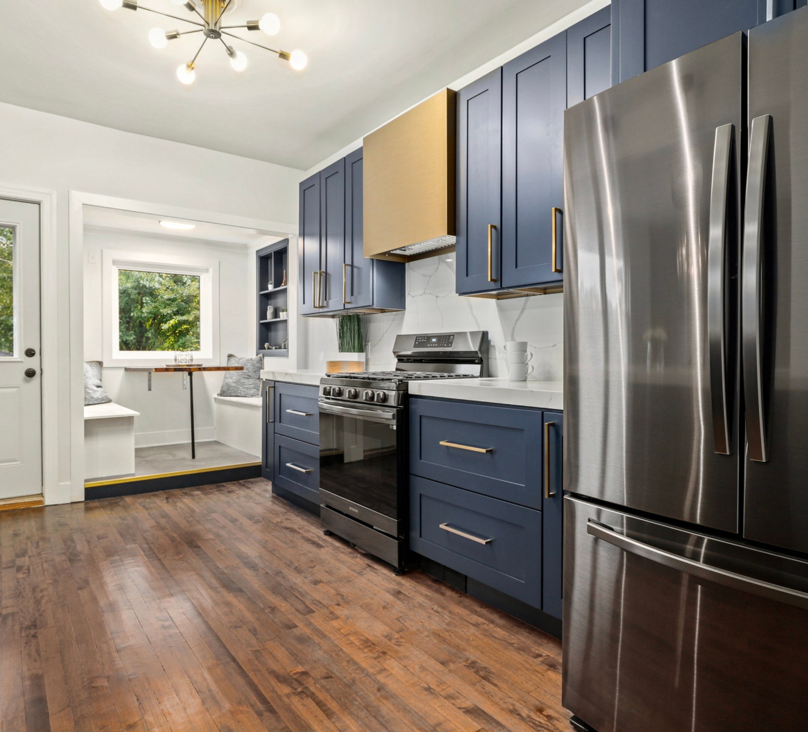 Gold Range Hood 30 Square Hood 3 Speed Fan With Leds Etsy