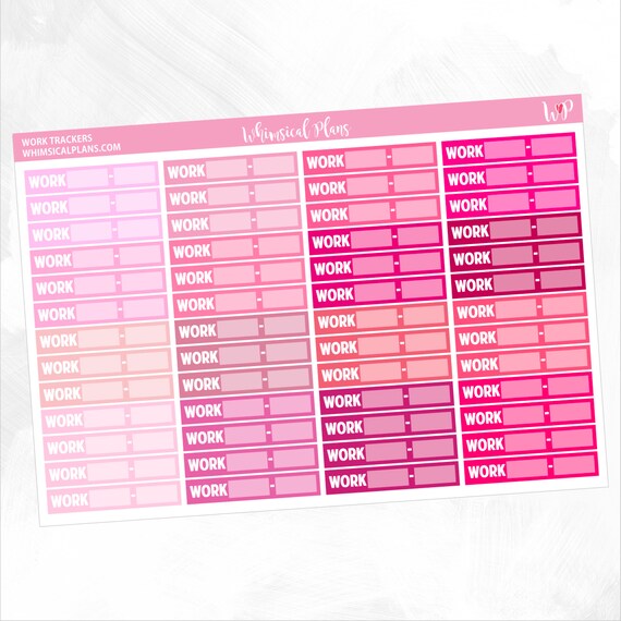 work trackers pink multicolor matte glossy planner