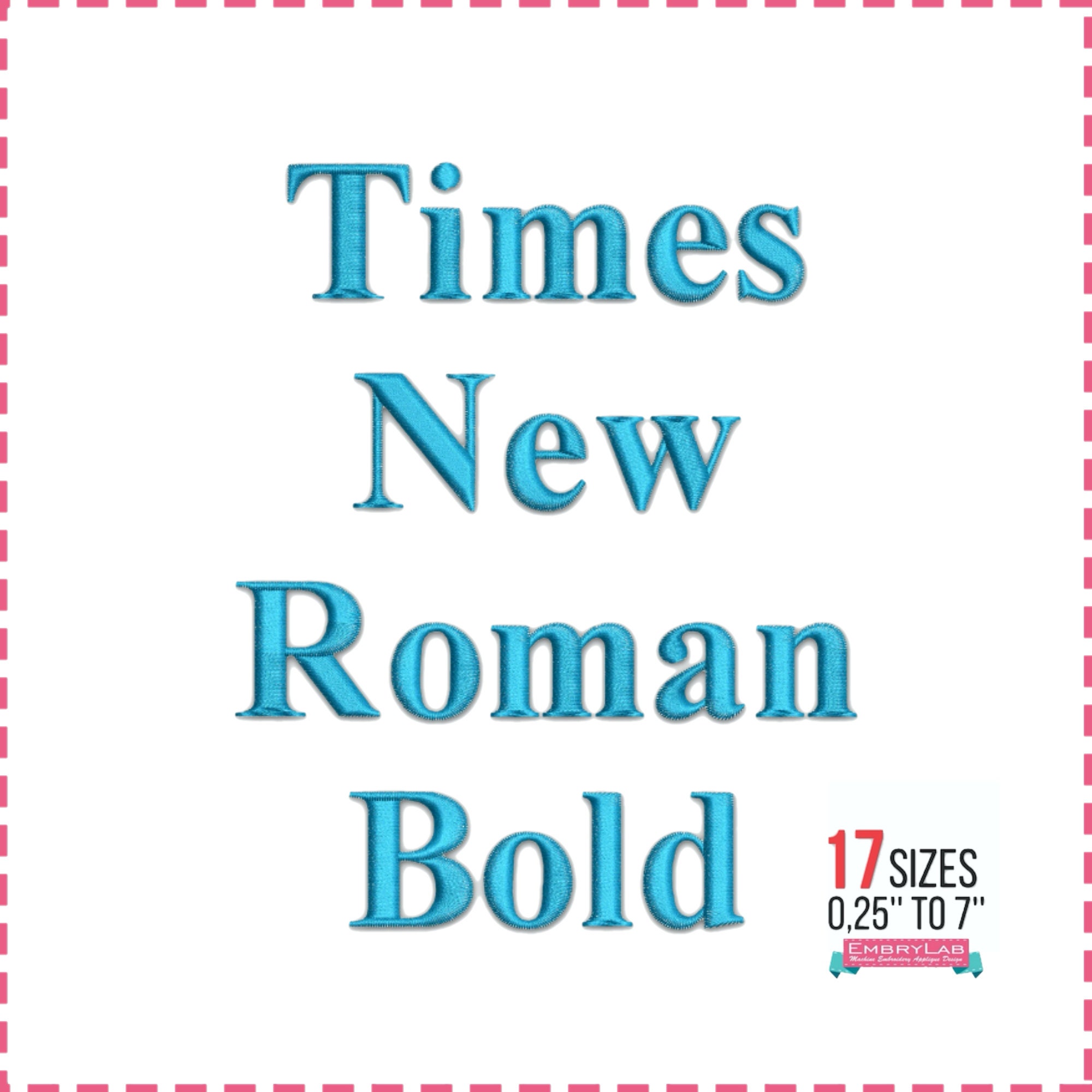 Times New Roman Bold Embroidery Font Machine Embroidery Etsy