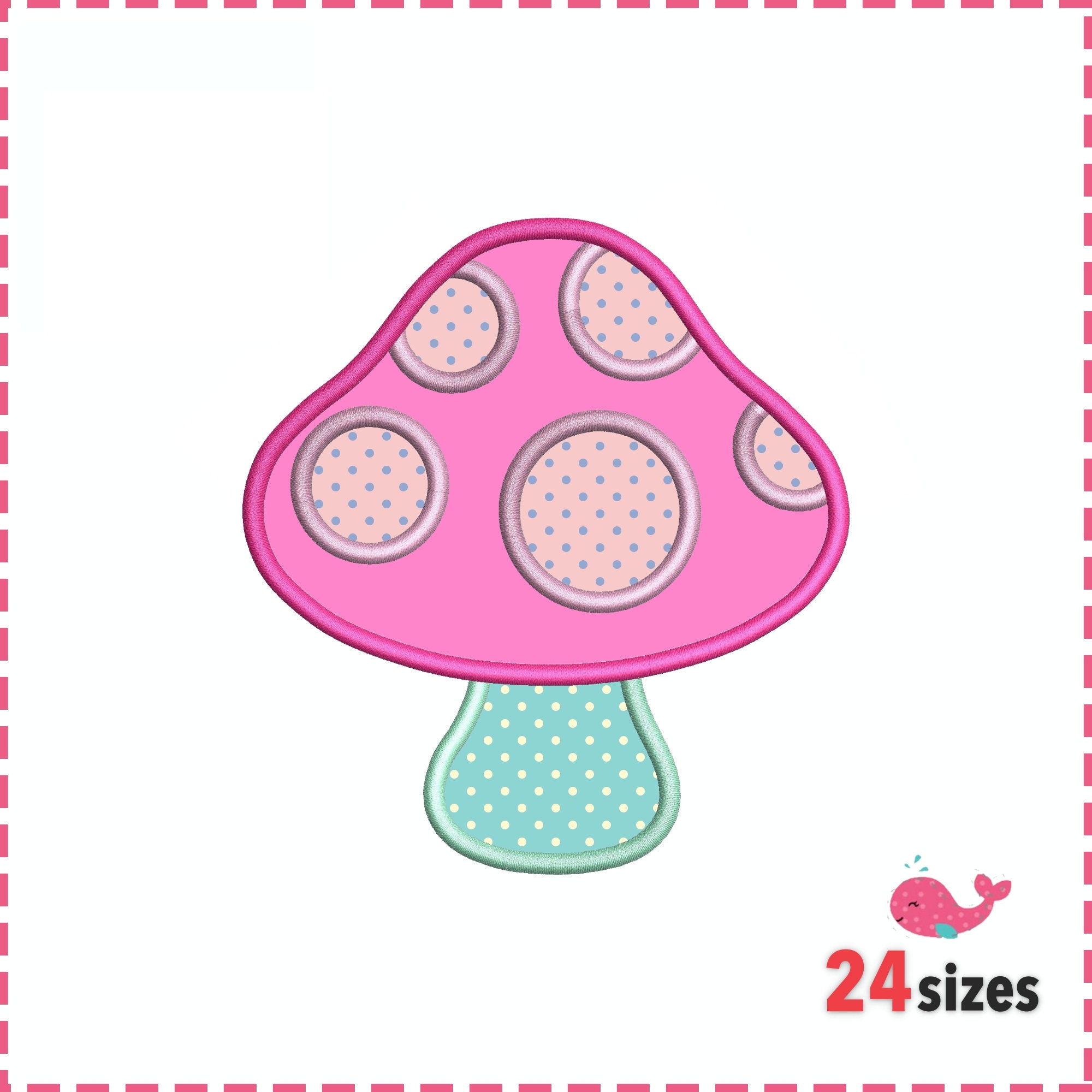 Mushroom Applique Design. Machine Embroidery Design EL0218 Etsy