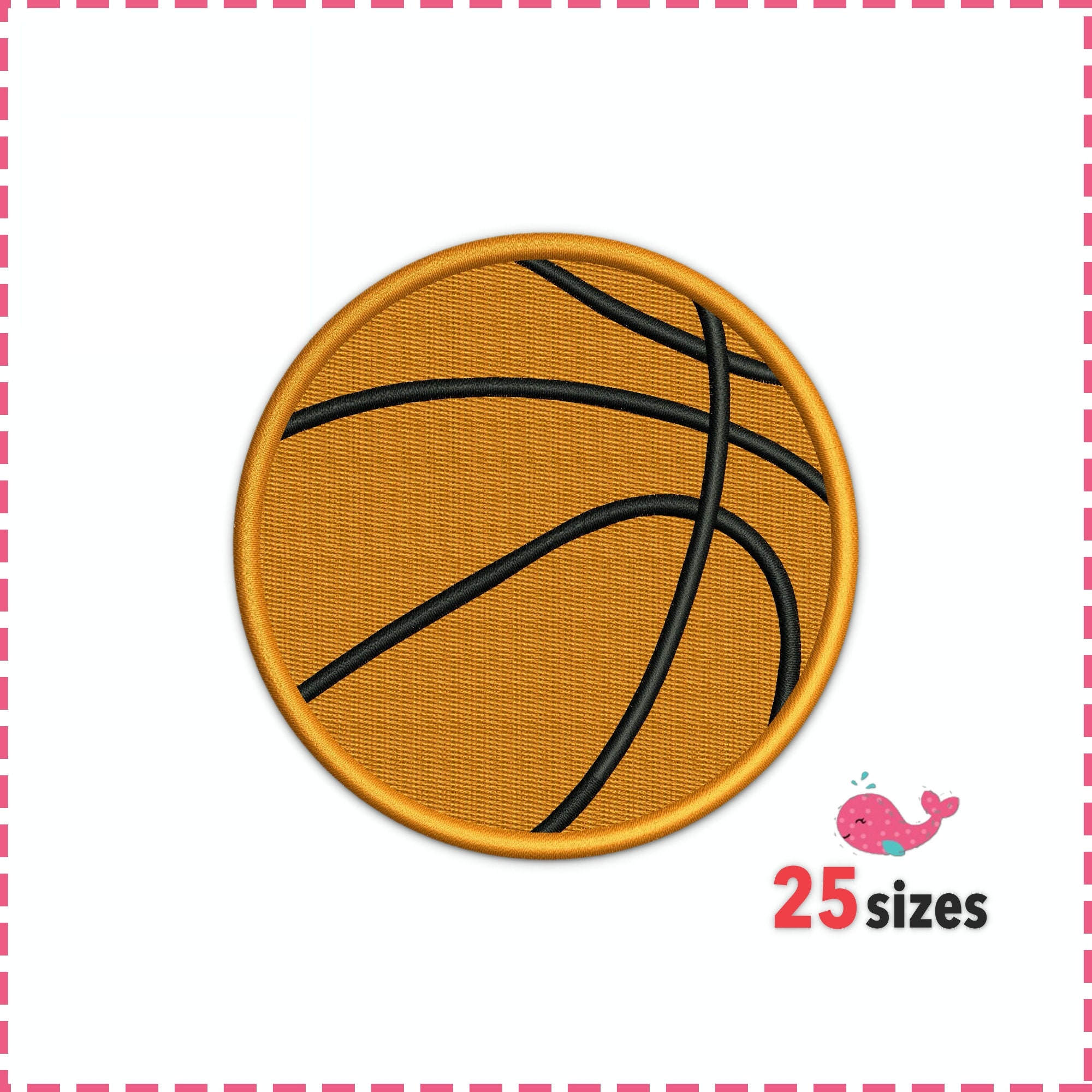 Basketball Ball Embroidery Design. Machine Embroidery Design Etsy