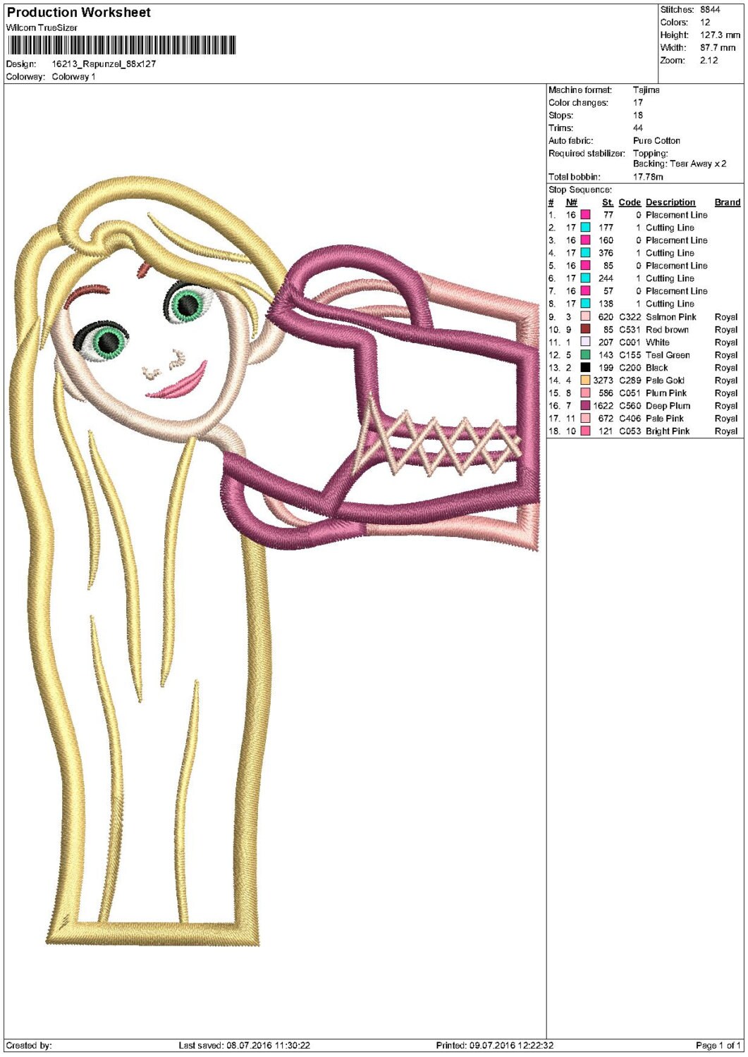 Applique Rapunzel. Tangled. Machine Embroidery Applique Etsy