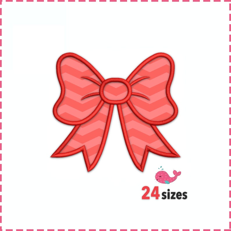 Bow Applique Design. Machine Embroidery Design EL0102 Etsy