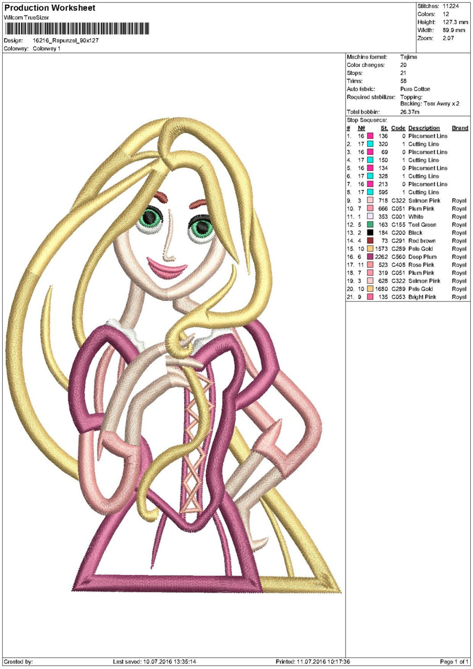 Applique Rapunzel. Tangled. Machine Embroidery Applique Etsy