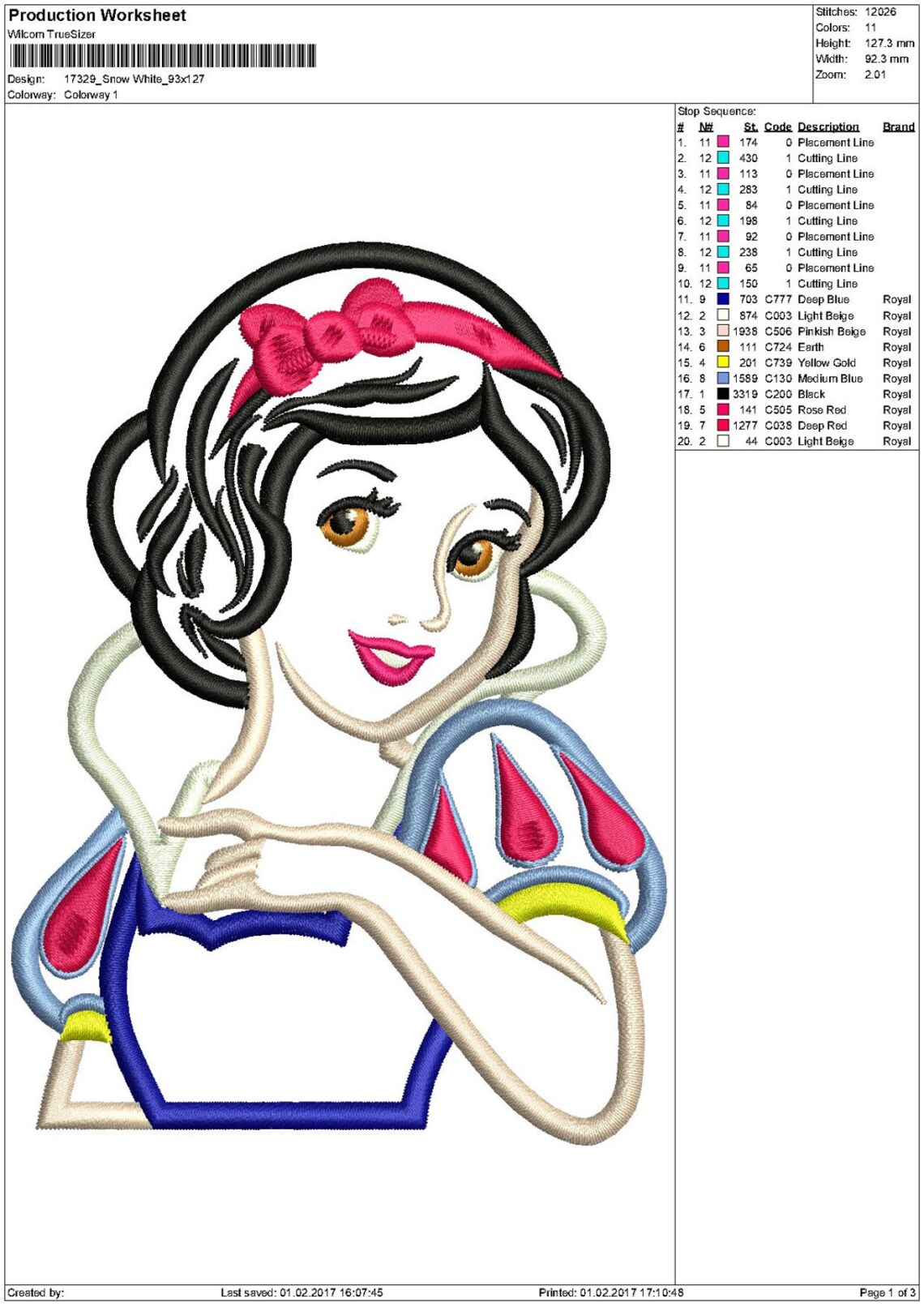 Applique Princess Snow White With Apple. Machine Embroidery Etsy