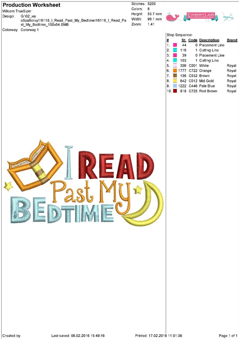 Machine Embroidery Design Lettering I Read Past My Bedtime Etsy