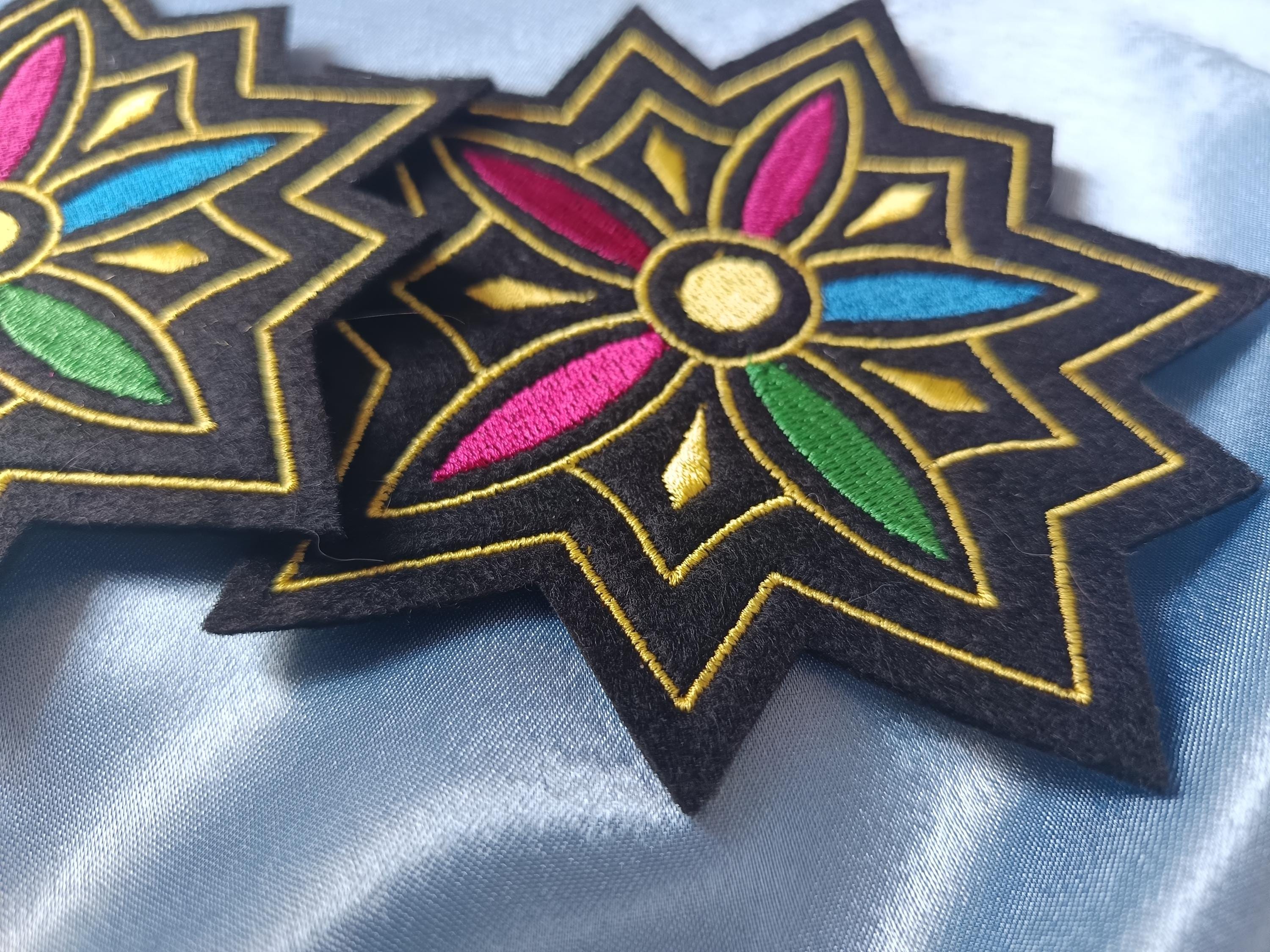 Pattern On Rumi Shoulder 2x Rumi Shoulder Patches Embroidery Golden Cosplay K Pop Demon Hunters ...