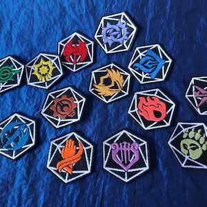 DnD Class Patches Patch dice shape Embroidery Cosplay