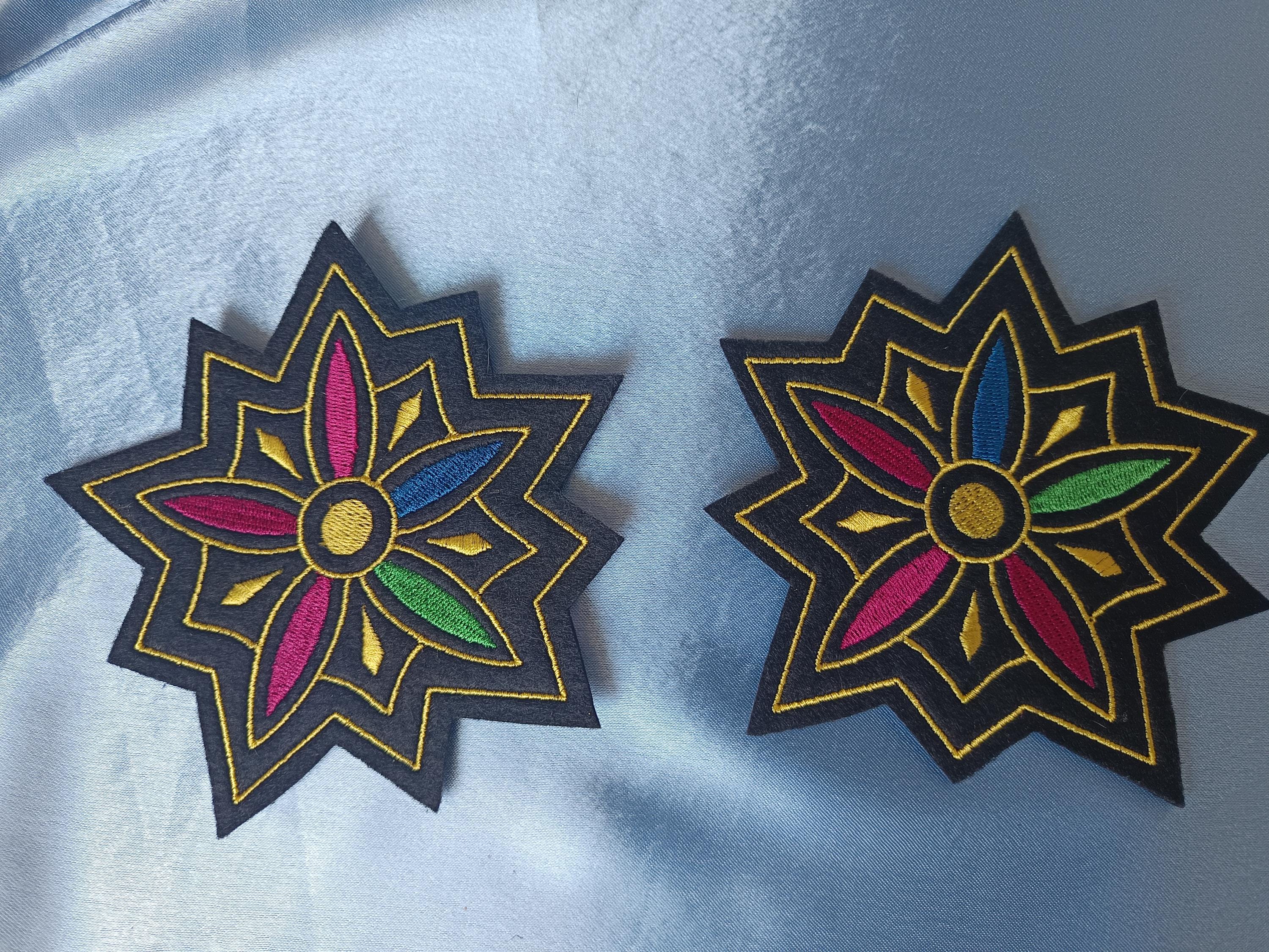 Pattern On Rumi Shoulder 2x Rumi Shoulder Patches Embroidery Golden Cosplay K Pop Demon Hunters ...