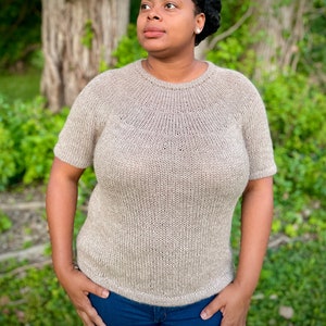 Simply Me KNITTING PATTERN, Knit top, Women Knit top, knit sweater, knit summer top, knit fall top, beginner level knit top, knit pullover image 1