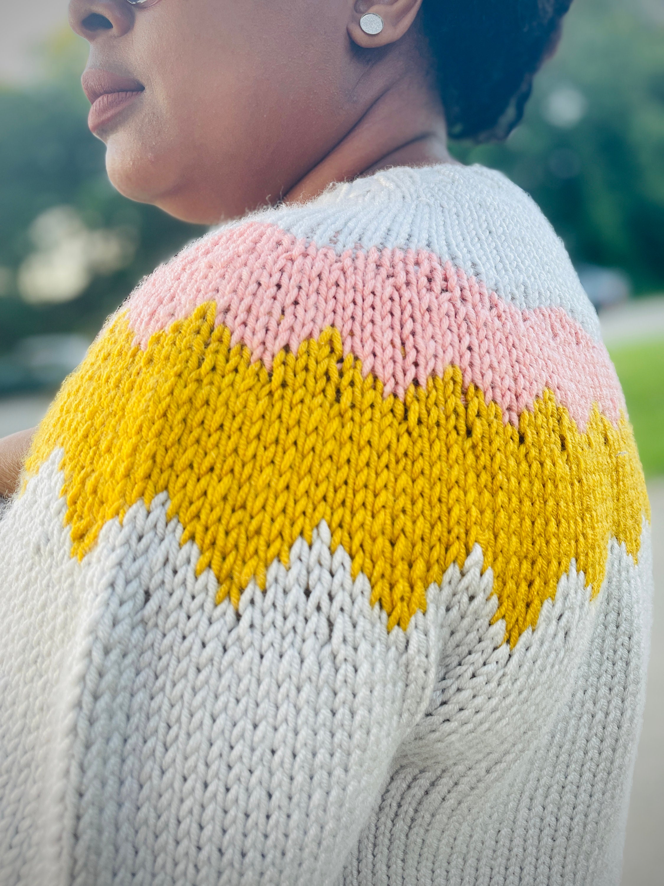 Wave Color Work Pattern Knit Making Waves Sweater KNITTING PATTERN, Seamless Yoke Knit Pullover ...