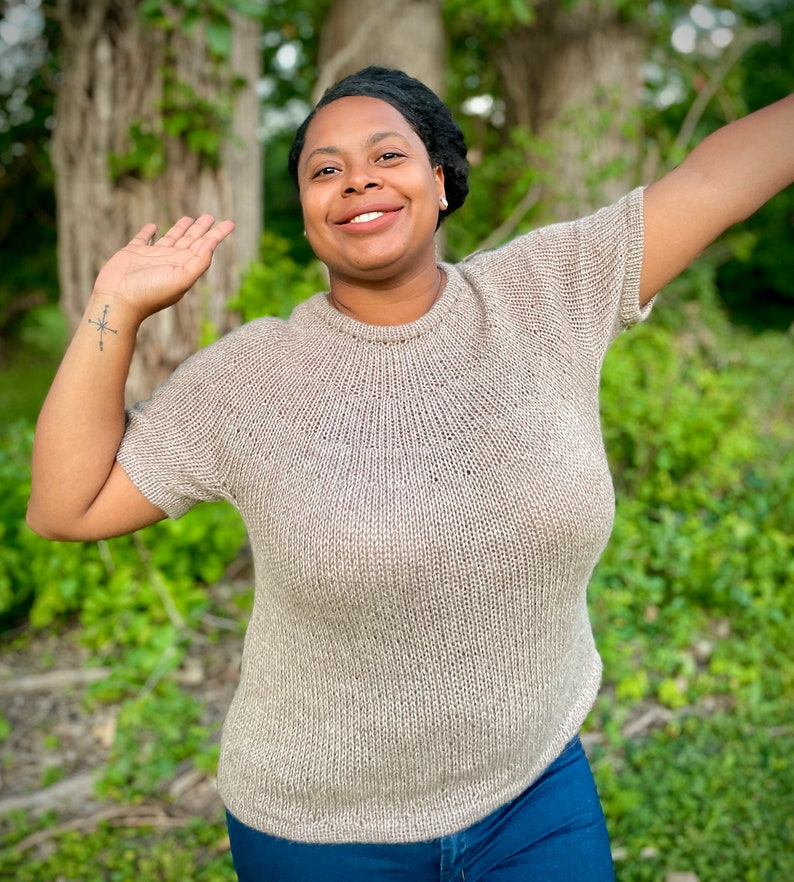 Simply Me KNITTING PATTERN, Knit top, Women Knit top, knit sweater, knit summer top, knit fall top, beginner level knit top, knit pullover image 2